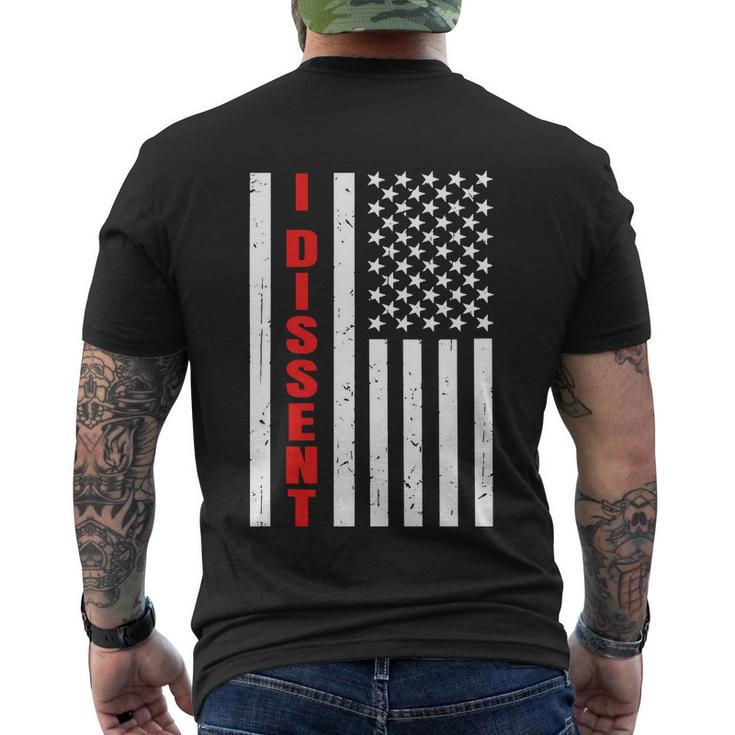 I Dissent Quote American Flag Men Women V2 Men's Crewneck Short Sleeve Back Print T-shirt