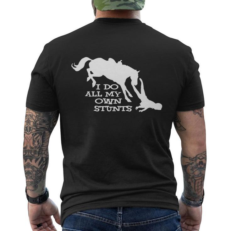 I Do All My Own Stunts Horse Tshirt Men's Crewneck Short Sleeve Back Print T-shirt