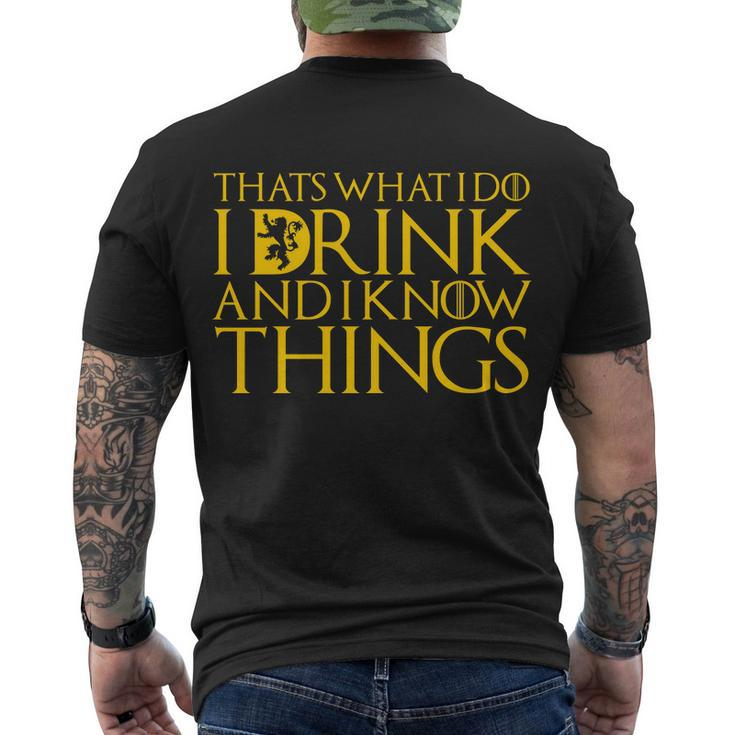 I Drink And Know Things Tshirt Men's Crewneck Short Sleeve Back Print T-shirt