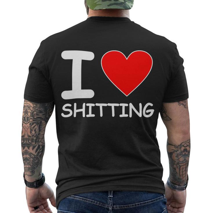 I Heart Shitting Poop Men's Crewneck Short Sleeve Back Print T-shirt