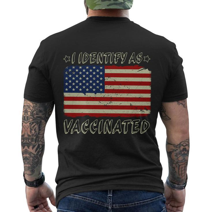 I Identify As Vaccinated American Graphic Plus Size Shirt For Men Women Family Men's Crewneck Short Sleeve Back Print T-shirt