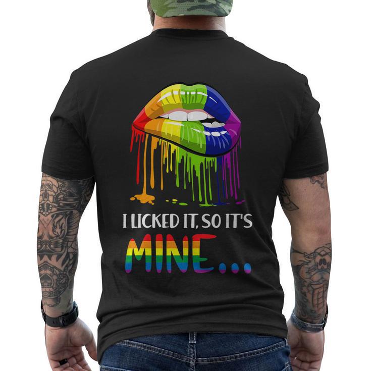 I Licked It So It Mine Gay Pride Lgbt Pride Tshirt Men's Crewneck Short Sleeve Back Print T-shirt