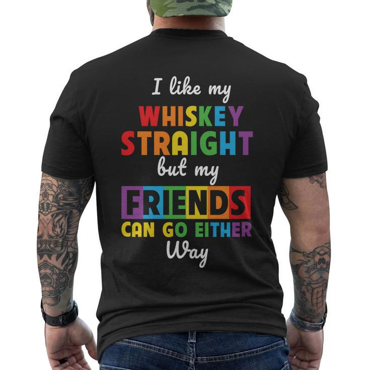 I Like My Whiskey Straight Lgbt Pride Month Men's Crewneck Short Sleeve Back Print T-shirt