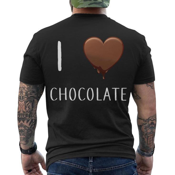 I Love Chocolate Men's Crewneck Short Sleeve Back Print T-shirt