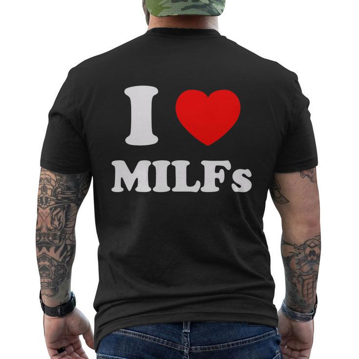 I Love Heart Milfs Tshirt Men's Crewneck Short Sleeve Back Print T-shirt