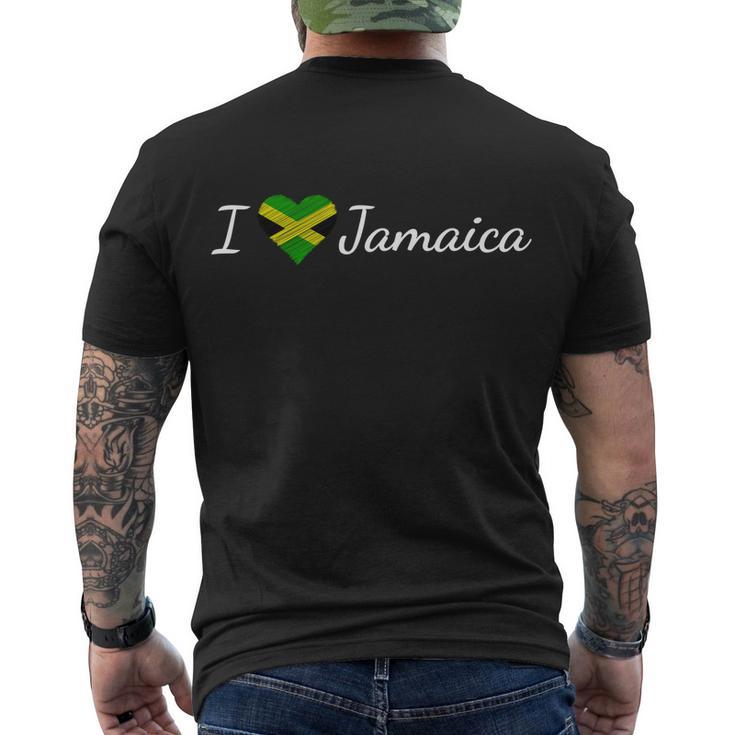 I Love Jamaica Men's Crewneck Short Sleeve Back Print T-shirt