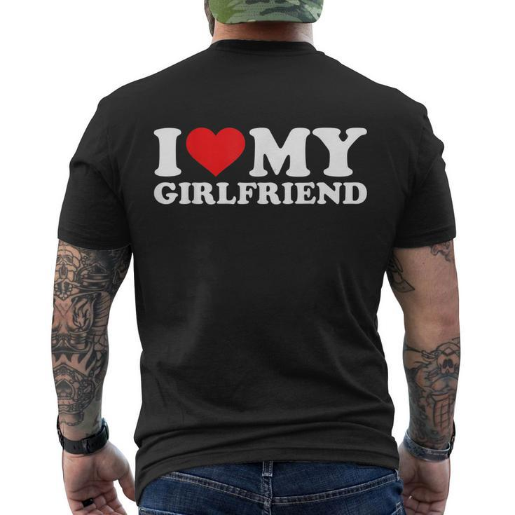 I Love My Girlfriend Tshirt Funny Valentine Red Heart Love Tshirt Men's Crewneck Short Sleeve Back Print T-shirt
