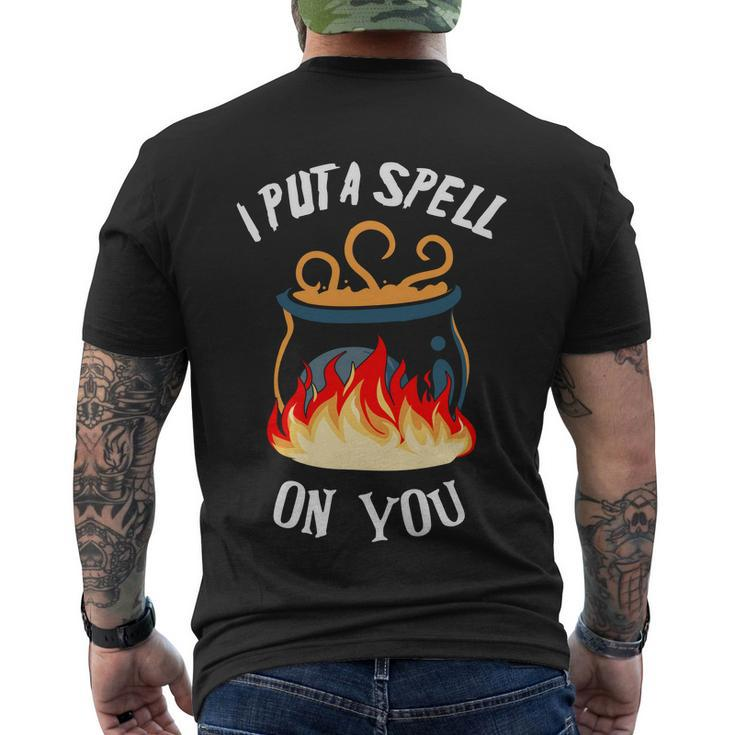 I Put A Spell On You Halloween Quote Men's Crewneck Short Sleeve Back Print T-shirt
