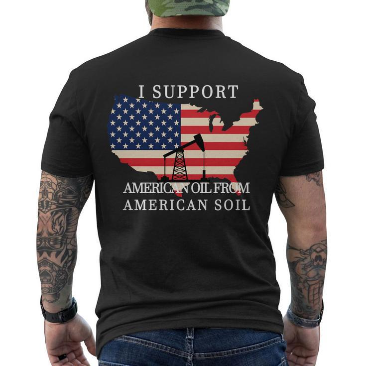I Support American Oil From American Soil Keystone Pipeline Tshirt Men's Crewneck Short Sleeve Back Print T-shirt