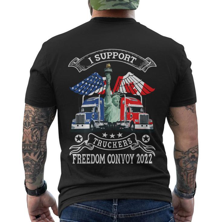 I Support Truckers Freedom Convoy 2022 Is Truckers Support Men's Crewneck Short Sleeve Back Print T-shirt