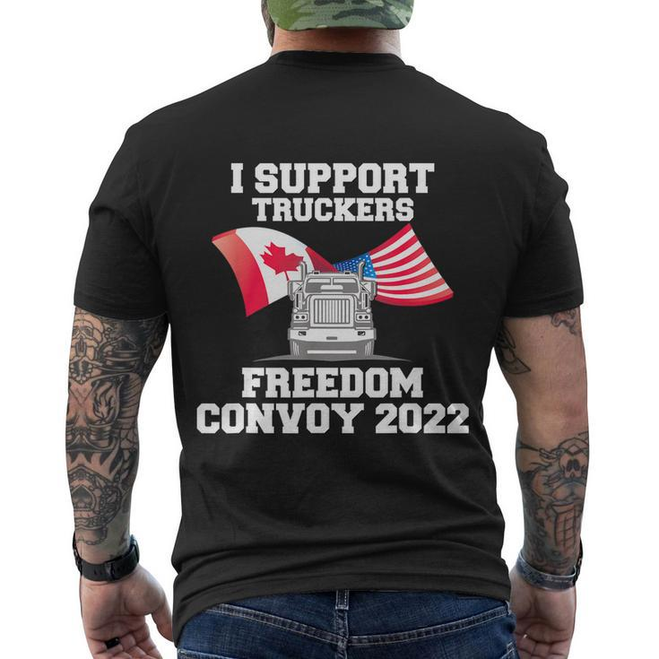 I Support Truckers Freedom Convoy  V3 Men's Crewneck Short Sleeve Back Print T-shirt