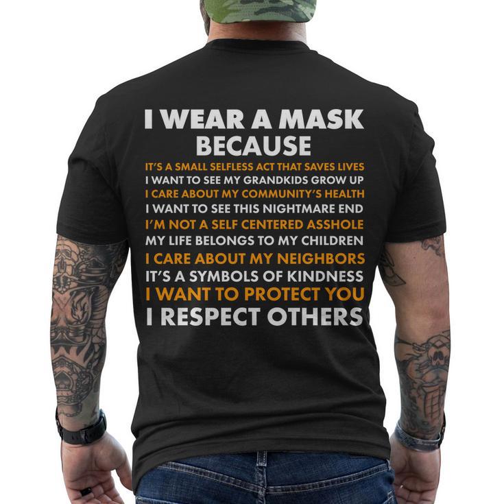 I Wear A Mask Because I Want To Protect You Men's Crewneck Short Sleeve Back Print T-shirt