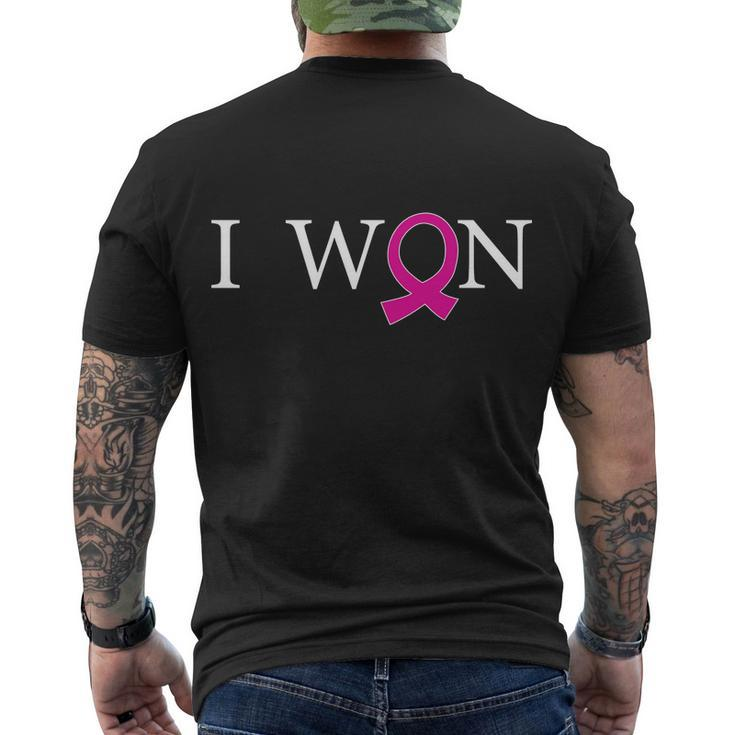 I Won Defeat Breast Cancer Survivor Men's Crewneck Short Sleeve Back Print T-shirt