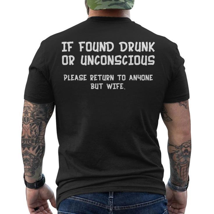 If Found Drunk Men's Crewneck Short Sleeve Back Print T-shirt