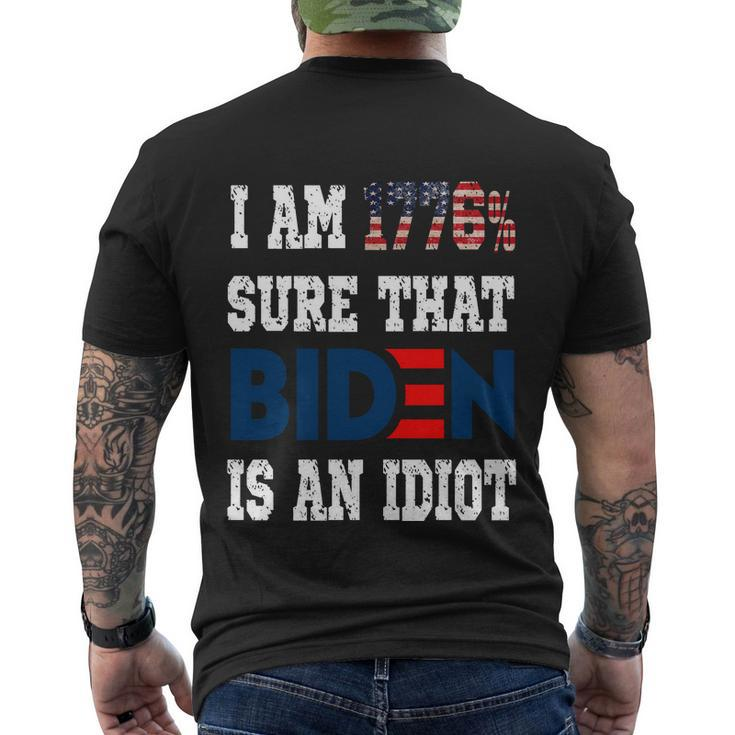 Im 1776 Sure Biden Is An Idiot Apparel Men's Crewneck Short Sleeve Back Print T-shirt