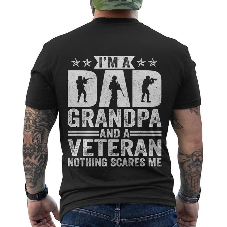 Im A Dad Grandpa And A Veteran Nothing Scares Me Father Day Gift Men's Crewneck Short Sleeve Back Print T-shirt