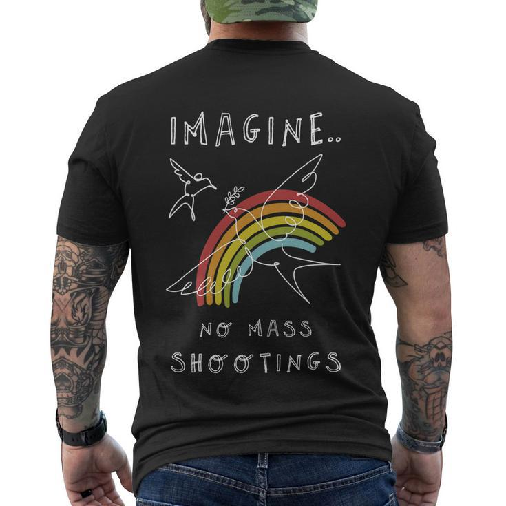 Imagine No Mass Shooting End Gun Violence Orange Gun Control Men's Crewneck Short Sleeve Back Print T-shirt