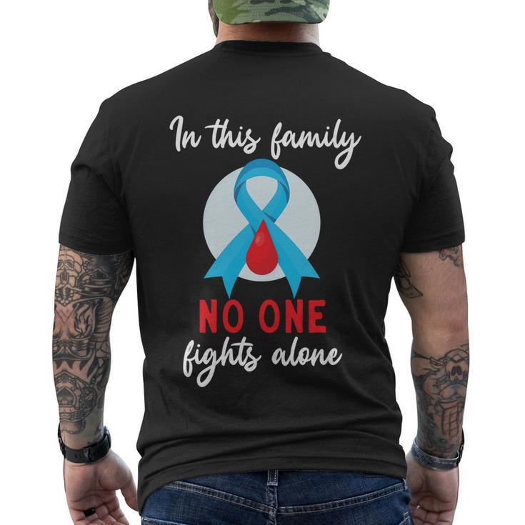 In This Family No One Fight Alone Diabetes Gift Men's Crewneck Short Sleeve Back Print T-shirt