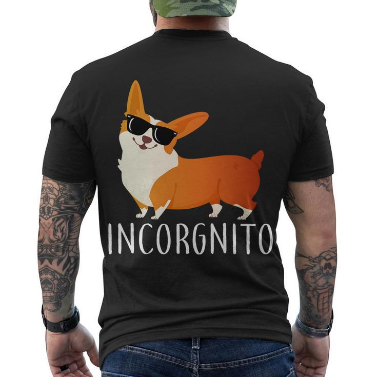 Incorgnito Corgi Dog Men's Crewneck Short Sleeve Back Print T-shirt