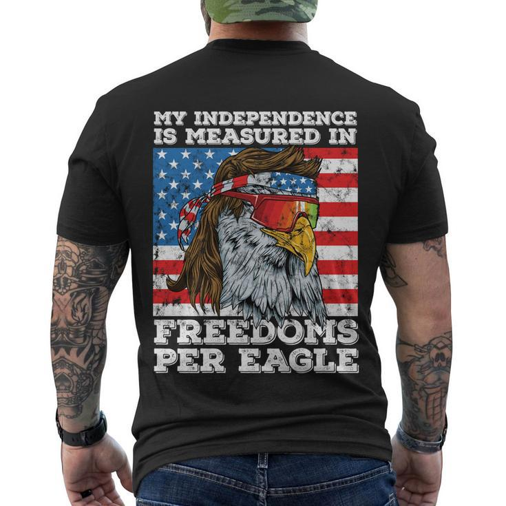 Independence Measured In Freedoms Per Eagle Usa 4Th Of July Cute Gift Men's Crewneck Short Sleeve Back Print T-shirt