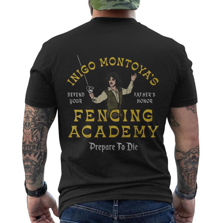 Inigo Montoyas Defend Your Fathers Honor Fencing Academy Tshirt Men's Crewneck Short Sleeve Back Print T-shirt