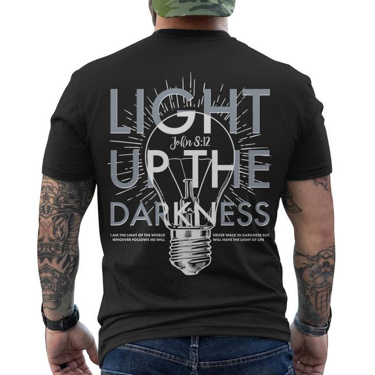 Inspirational Light Up The Darkness John  Men's Crewneck Short Sleeve Back Print T-shirt