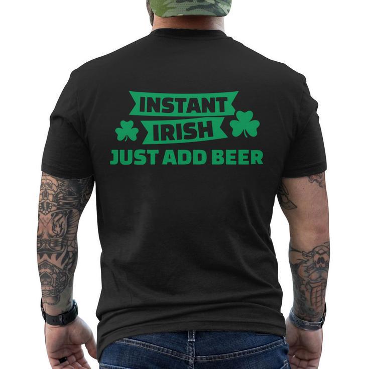 Instant Irish Drinking Beer With Clover St Patricks Day Men's Crewneck Short Sleeve Back Print T-shirt