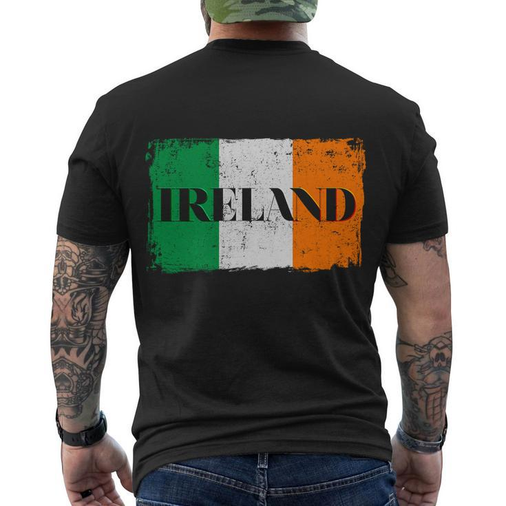 Ireland Grunge Flag Tshirt Men's Crewneck Short Sleeve Back Print T-shirt