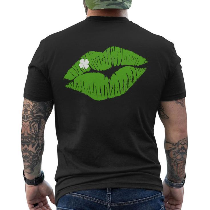 Irish Lips Kiss Clover St Pattys Day Men's T-shirt Back Print