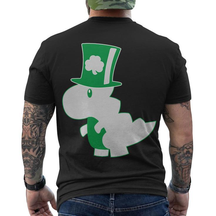 Irish T-Rex Dinosaur Clover Cute St Patricks Day Tshirt Men's Crewneck Short Sleeve Back Print T-shirt