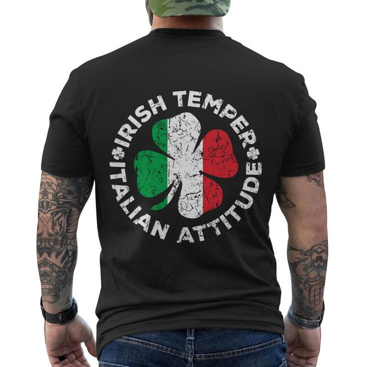 Irish Temper Italian Attitude Shirt St Patricks Day Gift Men's Crewneck Short Sleeve Back Print T-shirt
