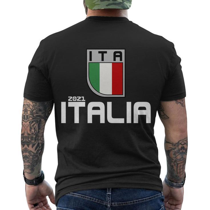 Italy Italia 2021 Football Soccer Logo Tshirt Men's Crewneck Short Sleeve Back Print T-shirt