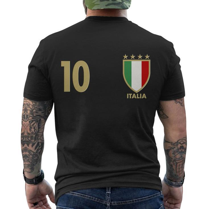 Italy Italia No 10 Futbol Soccer Jersey Men's Crewneck Short Sleeve Back Print T-shirt