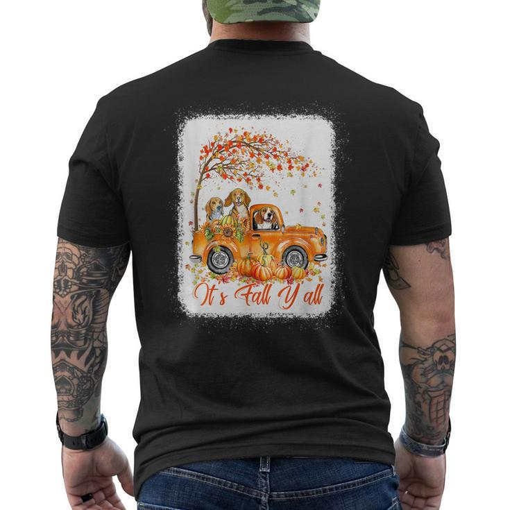 Its Fall Yall Beagle Riding Truck Pumpkin Autumn Fall Men's T-shirt Back Print