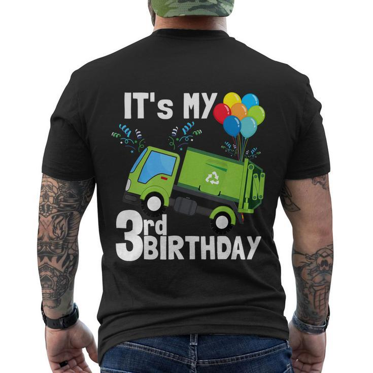 Its My 3Rd Birthday Garbage Truck 3 Birthday Boy Gift Meaningful Gift Men's Crewneck Short Sleeve Back Print T-shirt