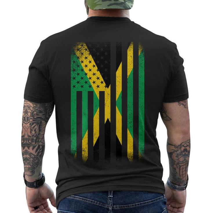 Jamaican Vintage Jamaica Flag Tshirt Men's Crewneck Short Sleeve Back Print T-shirt