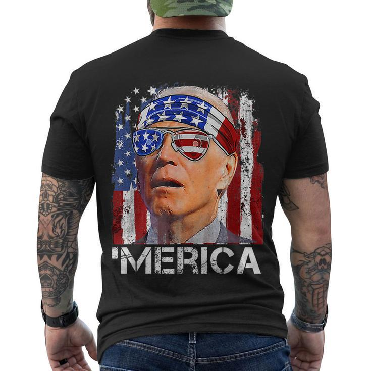 Joe Biden 4Th Of July Merica Men Women American Flag Men's Crewneck Short Sleeve Back Print T-shirt