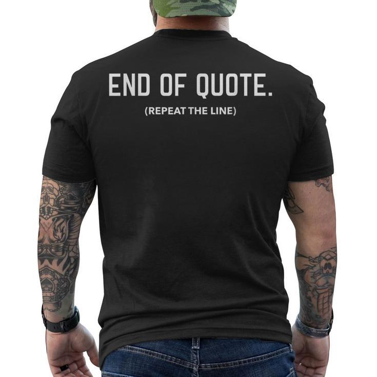 Joe Biden End Of Quote Repeat The Line V3 Men's T-shirt Back Print