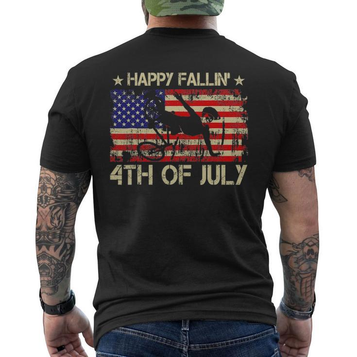 Joe Biden Happy Falling Off Bicycle Biden Bike 4Th Of July Men's Back Print T-shirt