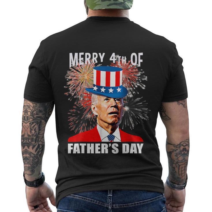 Joe Biden Merry 4Th Of Fathers Day Funny 4Th Of July Cool Gift Men's Crewneck Short Sleeve Back Print T-shirt
