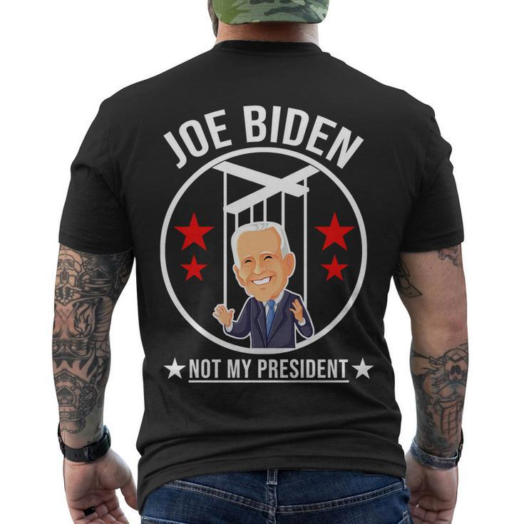 Joe Biden Not My President Puppet Funny Men's Crewneck Short Sleeve Back Print T-shirt