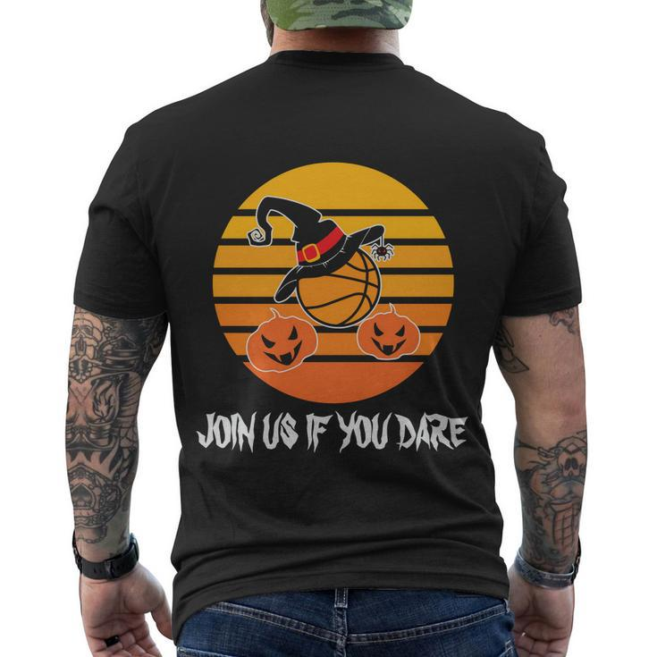 Join Us If You Dare Halloween Quote Men's Crewneck Short Sleeve Back Print T-shirt
