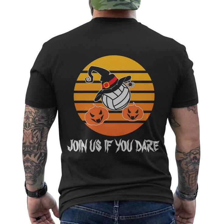 Join Us If You Dare Halloween Quote V6 Men's Crewneck Short Sleeve Back Print T-shirt