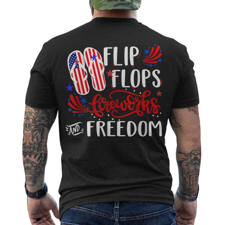 July 4Th Flip Flops Fireworks & Freedom 4Th Of July Party V2 Men's T-shirt Back Print