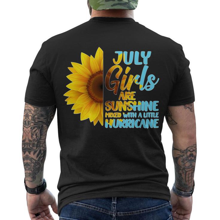 July Girls Are Sunshine Mixed With A Little Hurricane Men's Crewneck Short Sleeve Back Print T-shirt