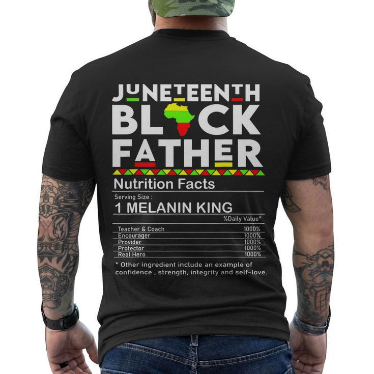 Juneteenth Black Father Nutrition Facts Fathers Day Men's Crewneck Short Sleeve Back Print T-shirt
