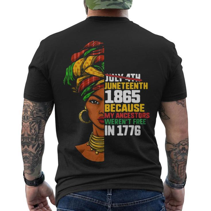 Juneteenth Day Ancestors Free 1776 July 4Th Black African Men's T-shirt Back Print
