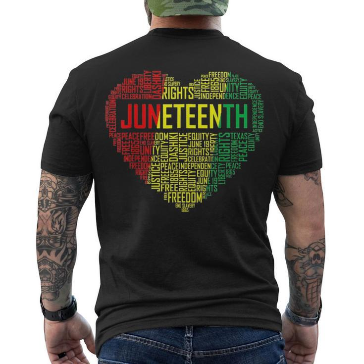 Juneteenth Heart Black History Afro American African Freedom 1 Men's T-shirt Back Print