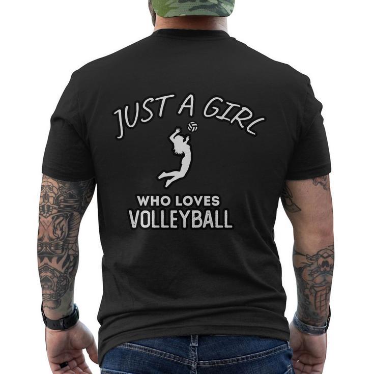 Just A Girl Who Loves Volleyball Men's Crewneck Short Sleeve Back Print T-shirt