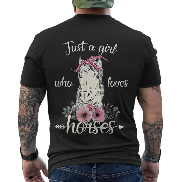 Just A Girl Who Loves Horses Cute Graphic Horse Men's T-shirt Back Print
